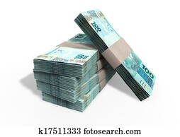 Brazilian Real Notes Pile