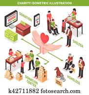 Charity Isometric Illustration Charity Isometric Illustration