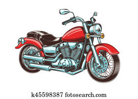 Hand-drawn vintage motorcycle. Classic chopper. Hand-drawn vintage motorcycle. Classic chopper.