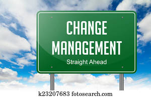 mudança, gerência, ligado, rodovia, signpost.