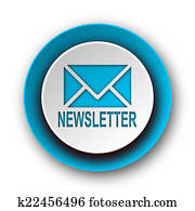 newsletter blue modern web icon on white background newsletter blue modern web icon on white background