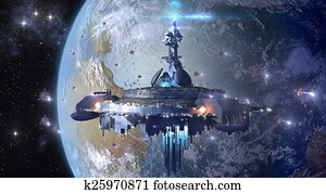 UFO mothership near Earth UFO mothership near Earth