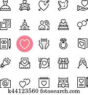 Vector wedding icons set. Premium quality graphic design. Marriage concepts. Modern signs, trendy symbols collection, simple thin line icons set for websites, web design, mobile app, infographics Vector wedding icons set. Premium quality graphic design. Marriage concepts. Modern signs, trendy symbols collection, simple thin line icons set for websites, web design, mobile app, infographics