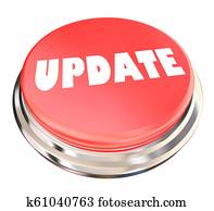 actualización, nuevo, información, último, noticias, botón, 3d, ilustración