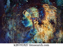 collage painting of a young indian woman wearing a gorgeous collage painting of a young indian woman wearing a gorgeous