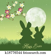 Easter bunny silhouette Easter bunny silhouette