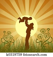 glad familie, vektor