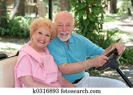 Golf Cart - Happy Seniors