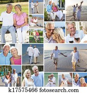 Happy Senior Couple People Beach Retirement Lifestyle 