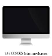 Illustration Graphic Vector Computer with black screen Illustration Graphic Vector Computer with black screen