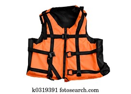 Orange life vest isolated