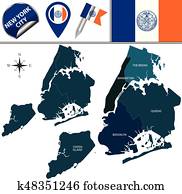 stadtbezirke, von, new york city stadtbezirke, von, new york city