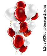 red and white balloons red and white balloons