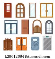 Vector colourful front doors Vector colourful front doors