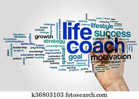 vida, treinador, palavra, nuvem