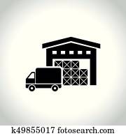 warehouse icon on white background warehouse icon on white background