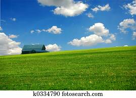 Barn in farm field Barn in farm field