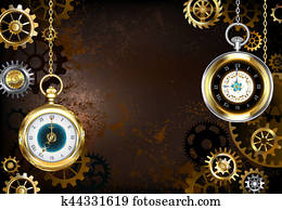 brown background with the clock brown background with the clock