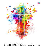 Cross paint splatters Cross paint splatters