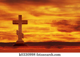 crucifixos, em, a, céu