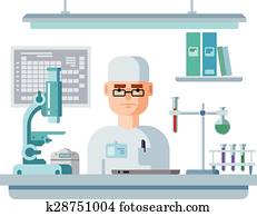 Doctor Sits in Laboratory, Healthcare and Medical Research.