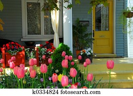 House porch with flowers House porch with flowers