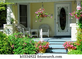 House porch with flowers House porch with flowers