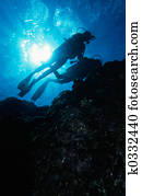 mergulhar, a, recife