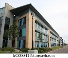 niedrig, aufgehen, bürogebäude