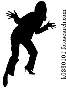 Silhouette of Happy Woman Silhouette of Happy Woman