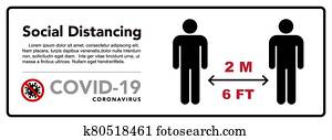 Social distancing banner. Keep the 2 meter distance. Coronovirus epidemic protective. Social distancing banner. Keep the 2 meter distance. Coronovirus epidemic protective.