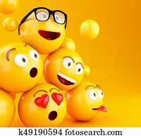 3d, emojis, איקונים, עם, פרצופי, expressions.
