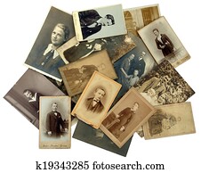Family history: stack of old photos