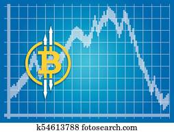 fluctuations, od, ten, crypto, currency., riadiť, illustration.