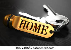 Keys with Word 'Home' on Golden Label. Keys with Word 'Home' on Golden Label.