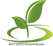 logotipo, leafs, salud, naturaleza