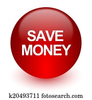 save money red computer icon on white background save money red computer icon on white background