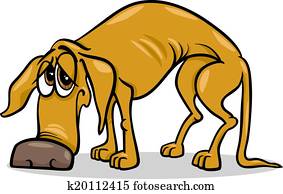 עצוב, ללא בית, כלב, ציור היתולי, דוגמה