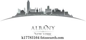 albany, new york city, silhouette, wei?er hintergrund albany, new york city, silhouette, wei?er hintergrund