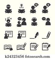 aprendizagem, ícone