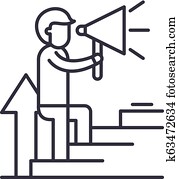 Coaching line icon concept. Coaching vector linear illustration, symbol, sign Coaching line icon concept. Coaching vector linear illustration, symbol, sign