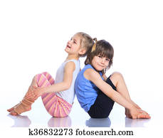 Kids practice yoga