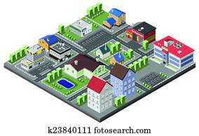 Suburban Concept Isometric Suburban Concept Isometric