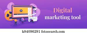Video content marketing web banner concept. Video content marketing web banner concept.