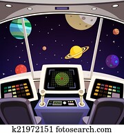 חללית, ציור היתולי, פנים