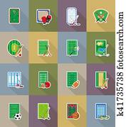 court playground stadium and field for sports games flat icons illustration court playground stadium and field for sports games flat icons illustration