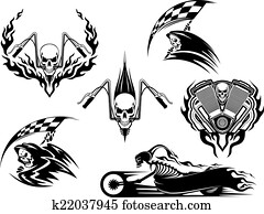 Death road accident and racing characters Death road accident and racing characters
