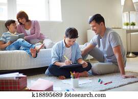 Family at leisure Family at leisure