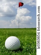 golf ball and flag