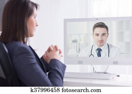 Presenting his professional experience to a medical director Presenting his professional experience to a medical director